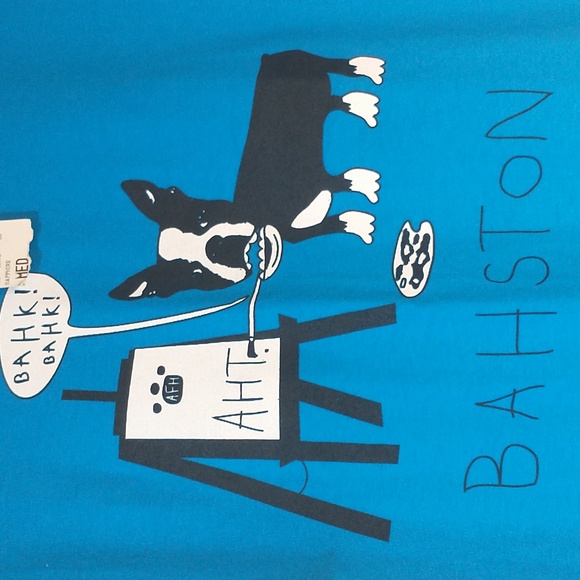 NWT size medium ladies blue Boston terrier short sleeve T-shirt excellent cond. - Picture 2 of 6